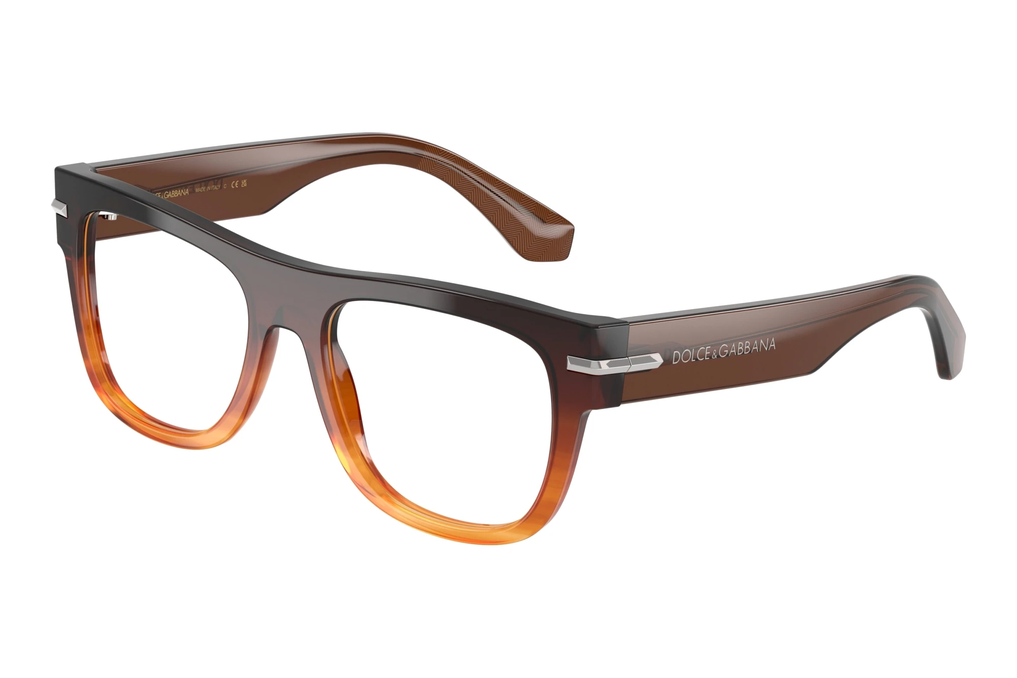 Dolce & Gabbana DG3407 3486 Gradient Striped Brown Dolce & Gabbana DG3407 3486 Gradient Striped Brown