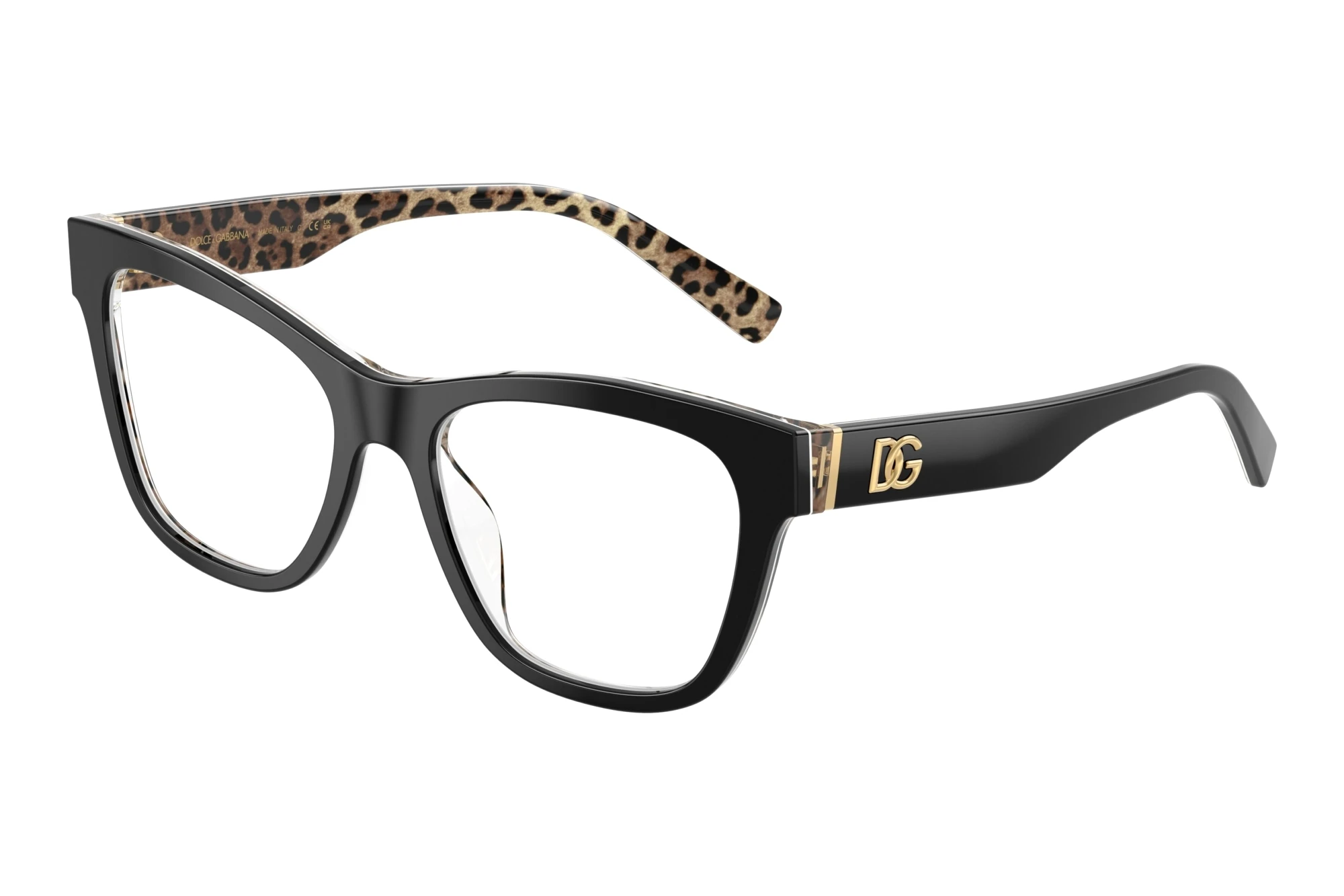 Dolce & Gabbana DG3430 3299 Black On Leo Brown Dolce & Gabbana DG3430 3299 Black On Leo Brown