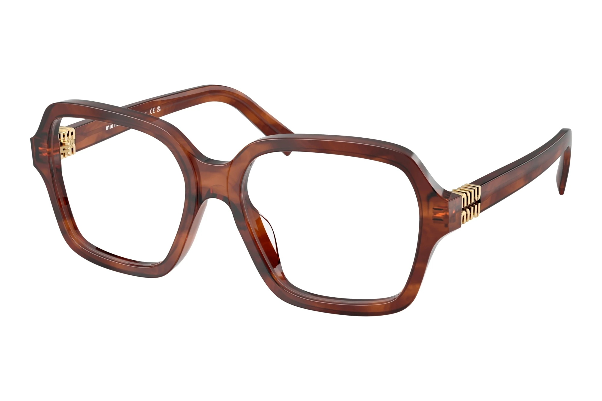 Miu Miu MU 03YV 26E1O1 Striped Tobacco Miu Miu MU 03YV 26E1O1 Striped Tobacco
