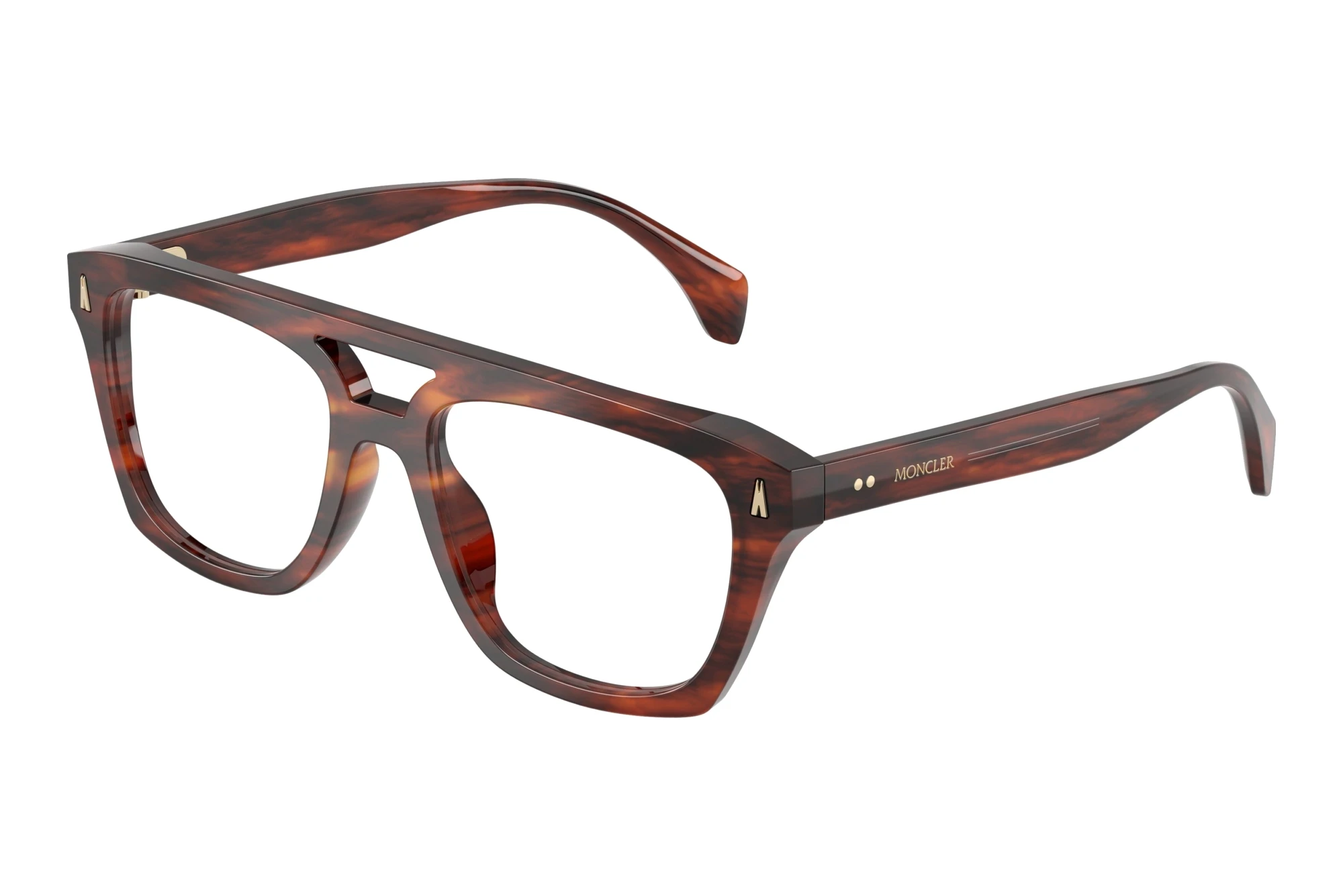 Moncler ME2018U 3034 Shiny Striped Brown Havana Moncler ME2018U 3034 Shiny Striped Brown Havana