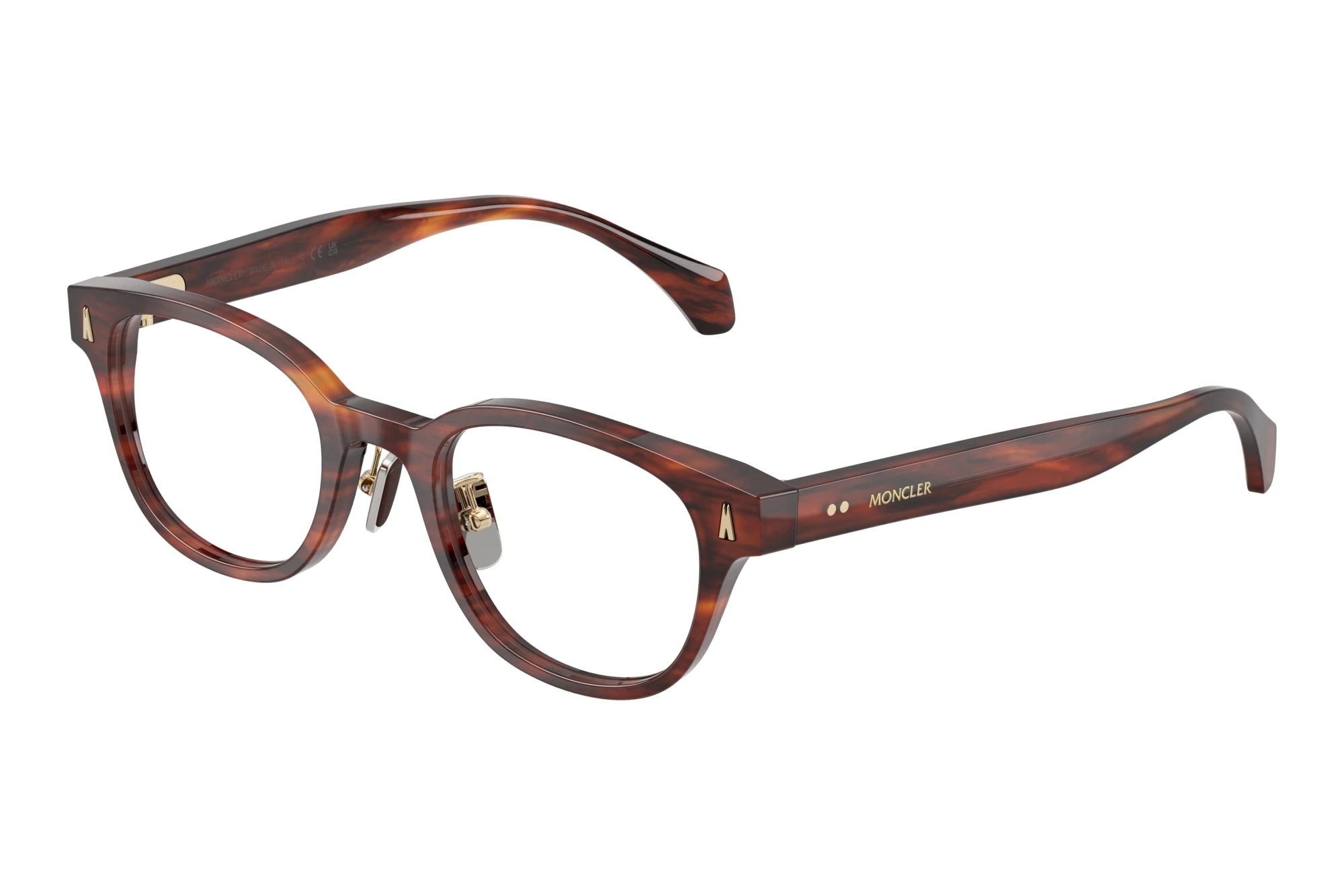 Moncler ME2021D 3034 Shiny Striped Brown Havana Moncler ME2021D 3034 Shiny Striped Brown Havana