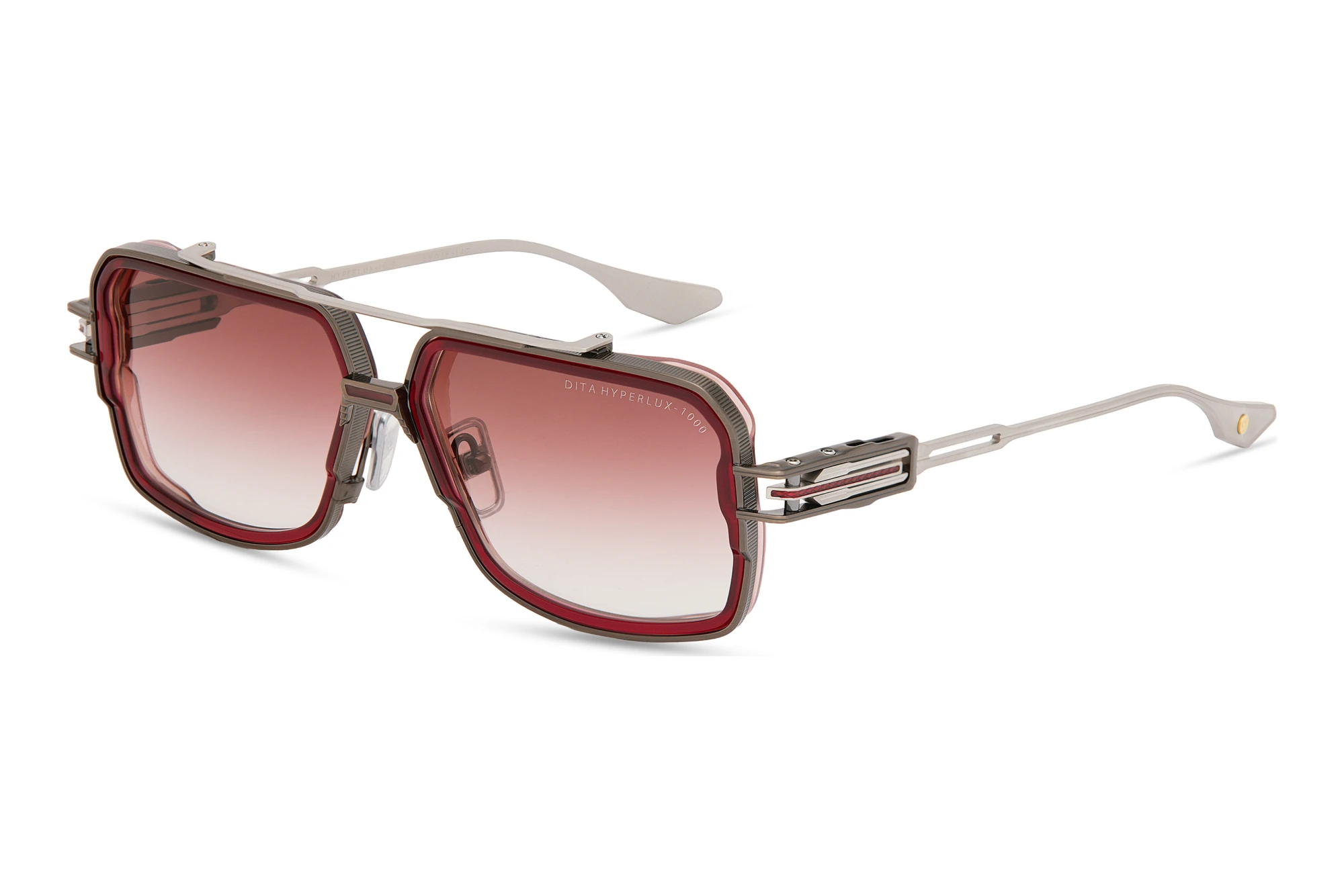 DITA DTS-470 03A BURGUNDY TO CLEAR GRADIENTRUBY - ANTIQUE COCOA BEAN - MATTE SILVER DITA DTS-470 03A BURGUNDY TO CLEAR GRADIENTRUBY - ANTIQUE COCOA BEAN - MATTE SILVER