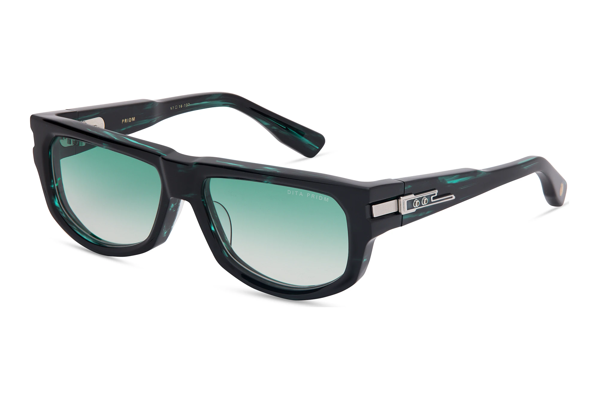 DITA DTS-753 01A DARK TURQUOISE TO CLEAR GRADIENTSTORM SWIRL - SILVER - GREEN DITA DTS-753 01A DARK TURQUOISE TO CLEAR GRADIENTSTORM SWIRL - SILVER - GREEN