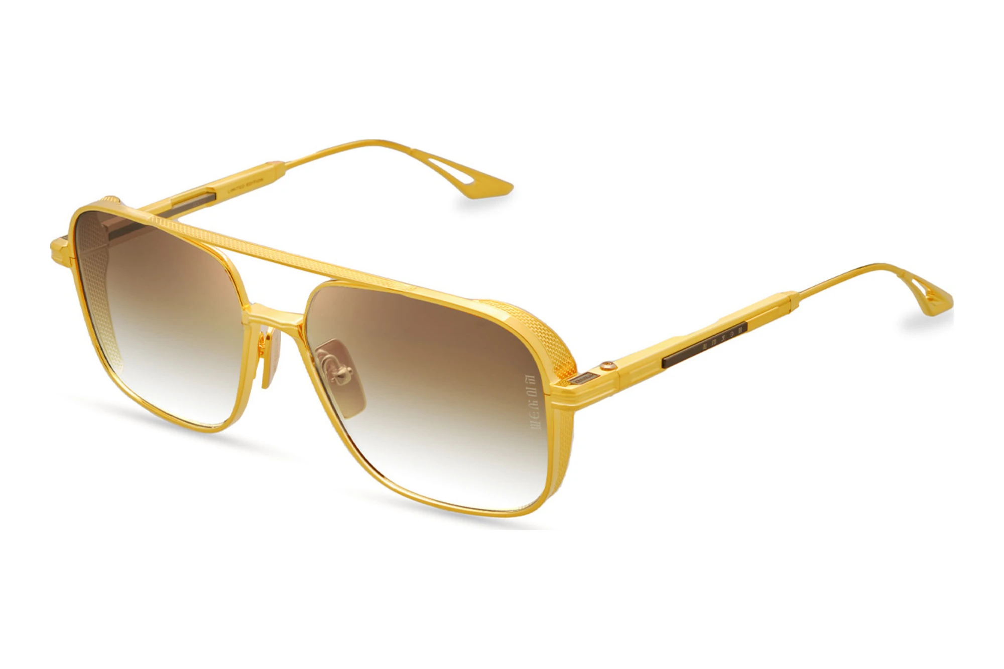 DITA-EPILUXURY DES-011 01A DARK BROWN TO CLEAR GRADIENT - GOLD ARYELLOW GOLD - BLACK IRON DITA-EPILUXURY DES-011 01A DARK BROWN TO CLEAR GRADIENT - GOLD ARYELLOW GOLD - BLACK IRON
