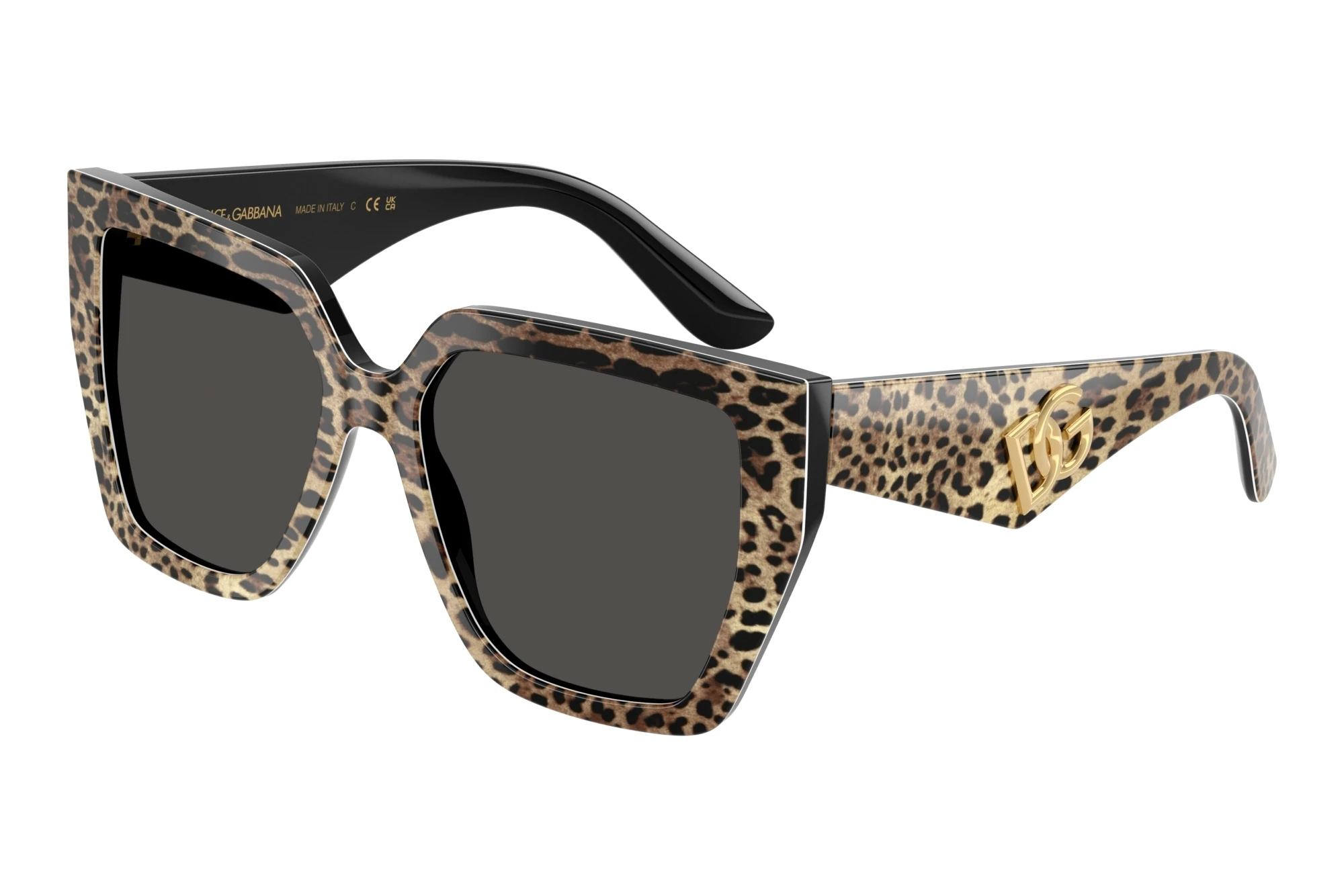 Dolce & Gabbana DG4438 316387 Dark GreyLeo Brown On Black Dolce & Gabbana DG4438 316387 Dark GreyLeo Brown On Black