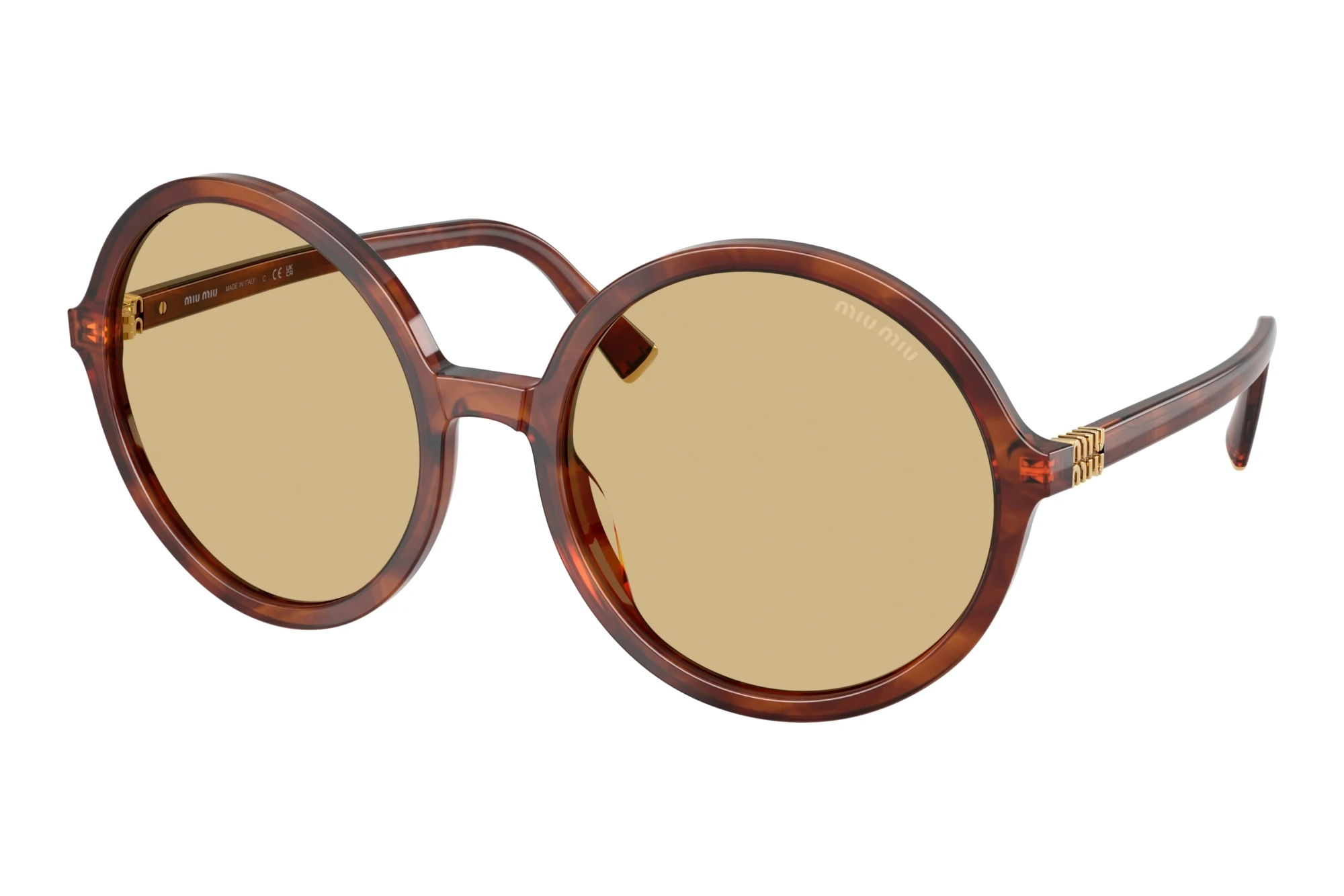 Miu Miu MU B02S 26E10R YellowStriped Tobacco Miu Miu MU B02S 26E10R YellowStriped Tobacco
