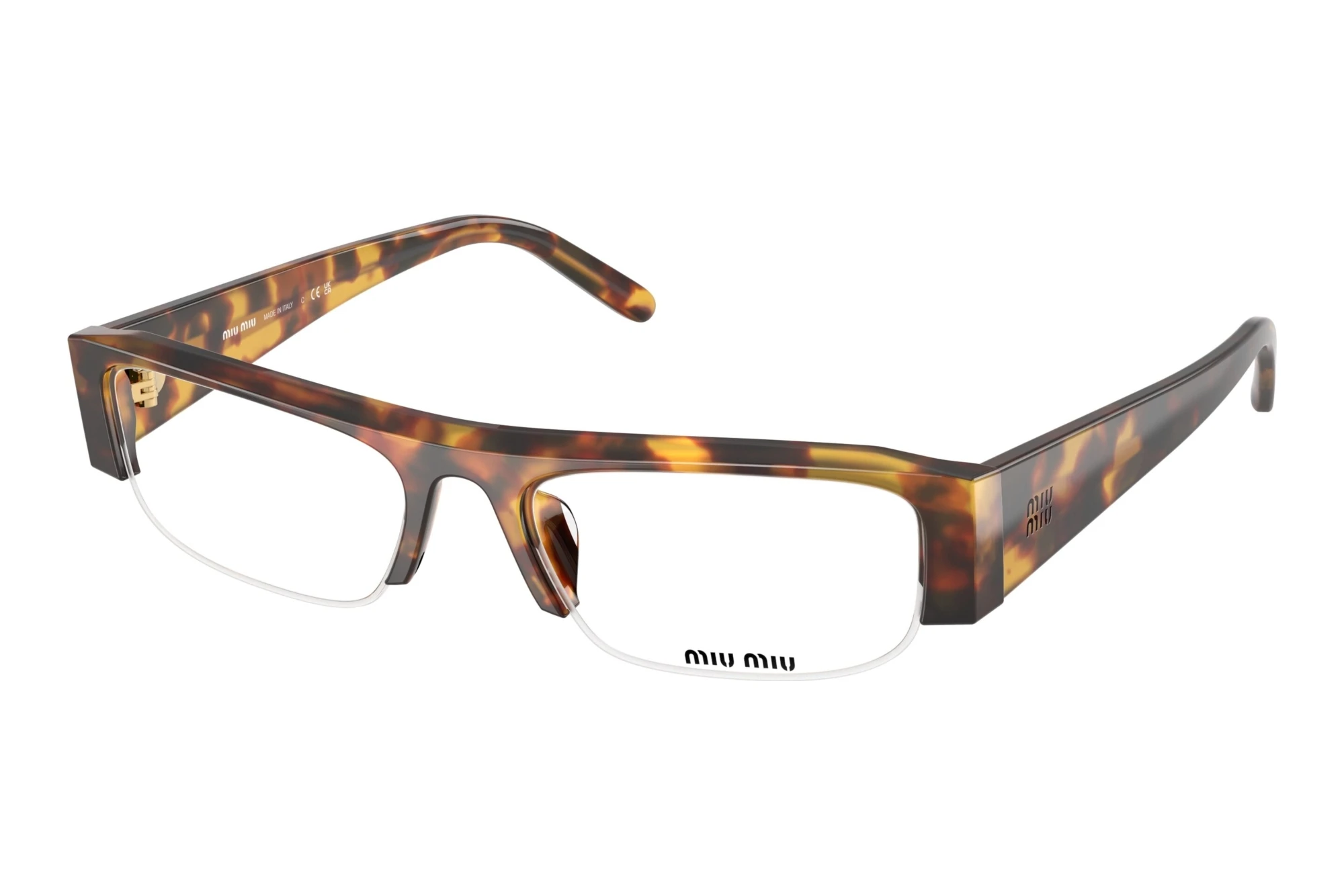 Miu Miu MU B07S 14L08N Clear Blue-Violet Light FilterHoney Havana Miu Miu MU B07S 14L08N Clear Blue-Violet Light FilterHoney Havana