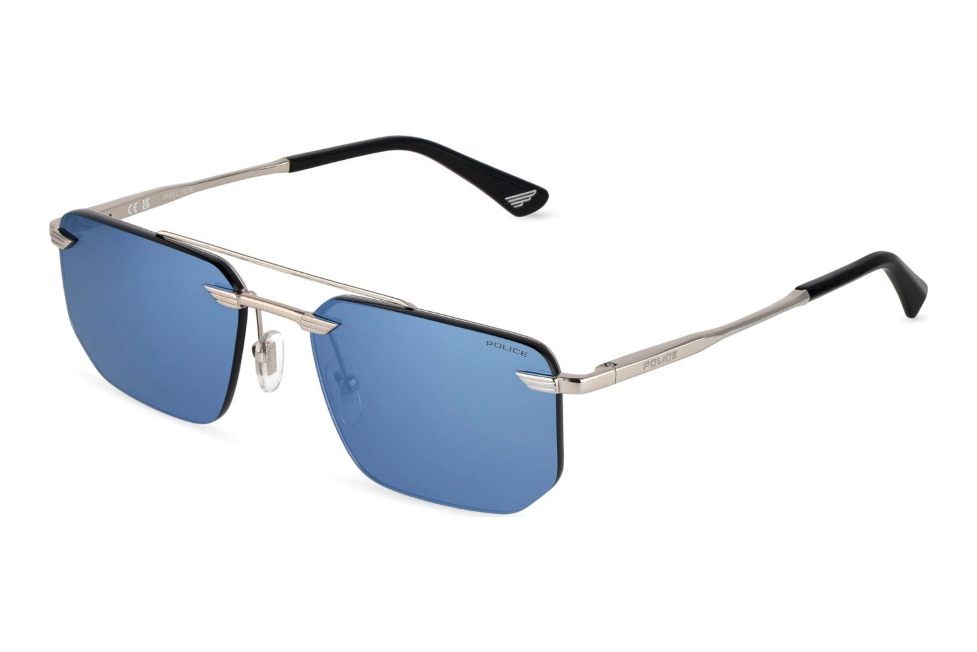 Police SPLU76 579B SMOKE/MIRROR BLUESHINY PALLADIUM Police SPLU76 579B SMOKE/MIRROR BLUESHINY PALLADIUM