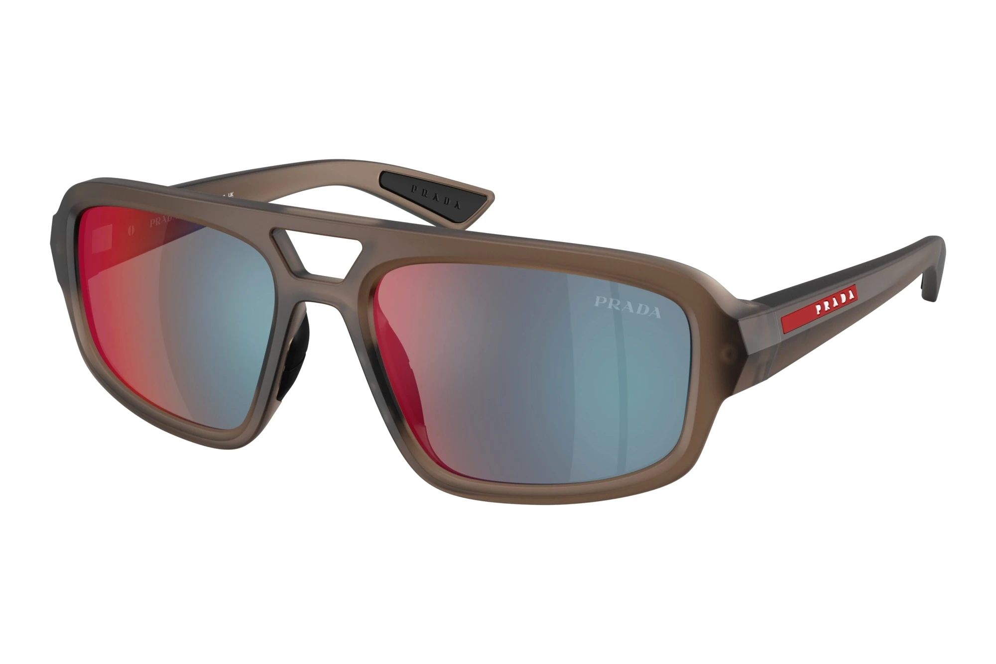 Prada Linea Rossa PS B11SU 29F21A Red/BlueFrosted Brown Prada Linea Rossa PS B11SU 29F21A Red/BlueFrosted Brown