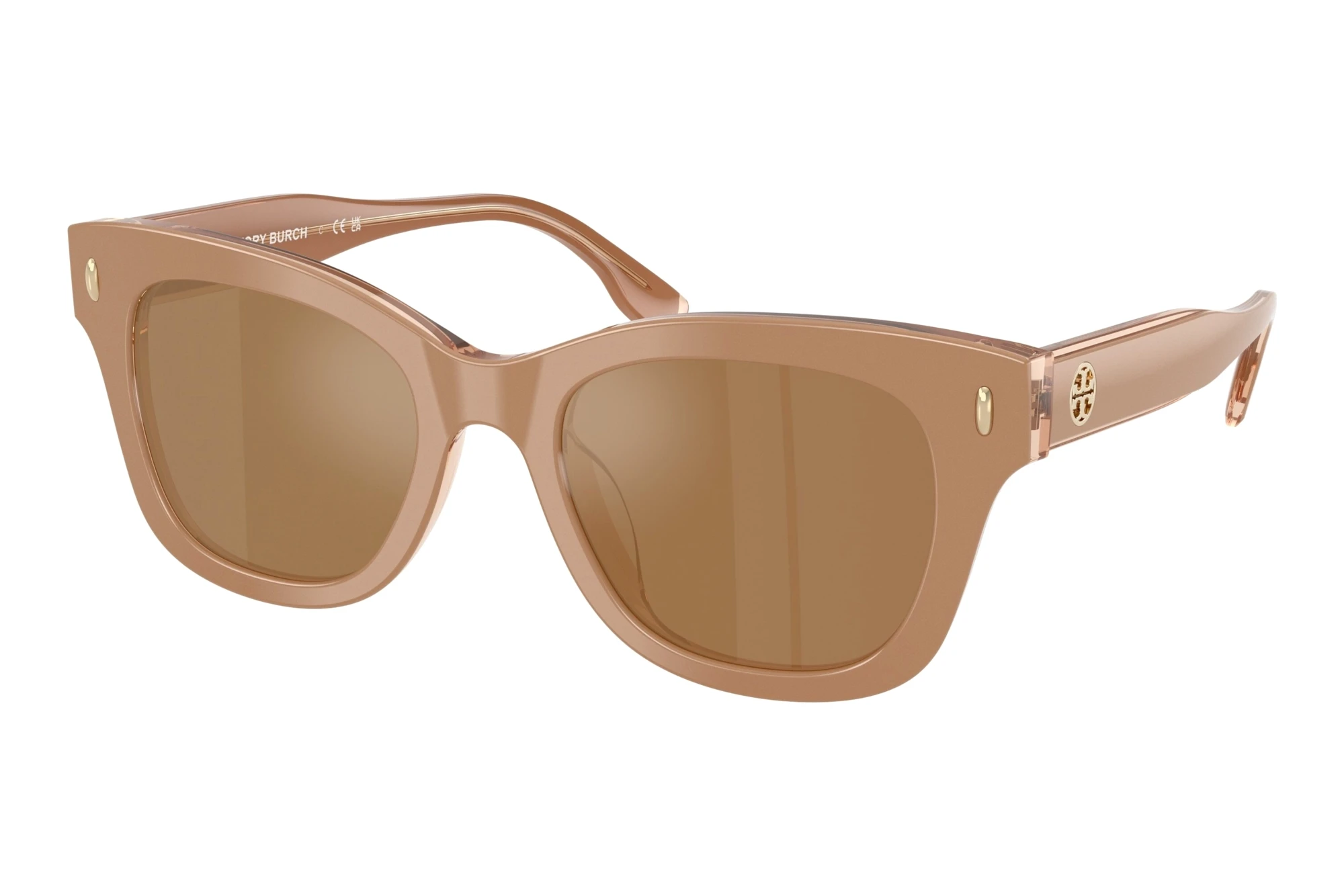 Tory Burch TY7225U 2056/O Brown Back MirrorCrystal Tan Tory Burch TY7225U 2056/O Brown Back MirrorCrystal Tan
