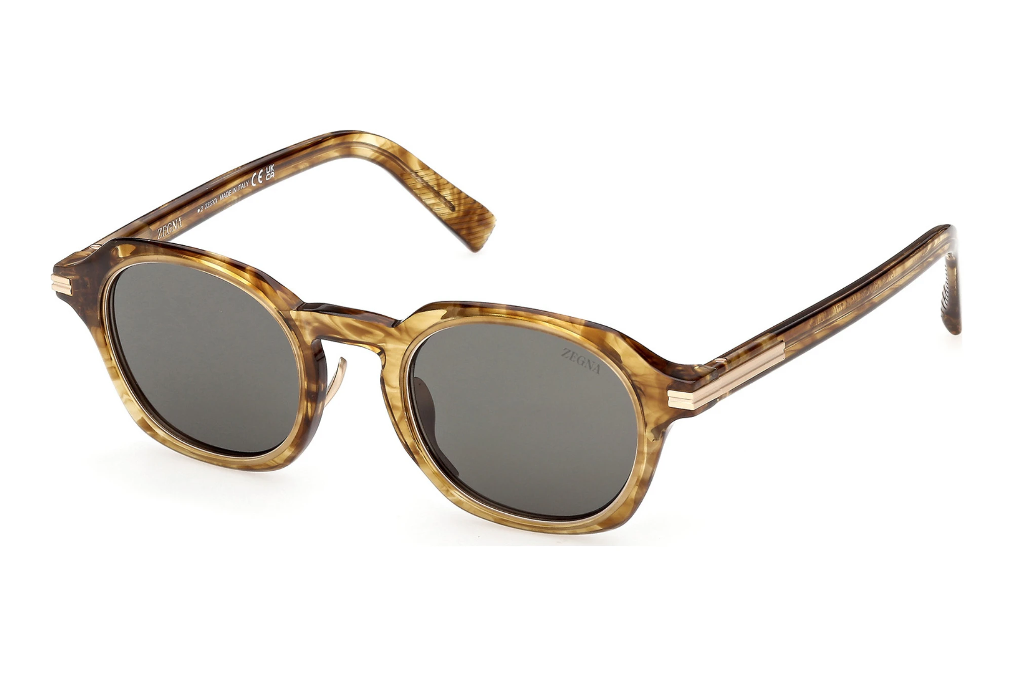Zegna EZ0286 47N grünHellbraun/Gestreift Zegna EZ0286 47N grünHellbraun/Gestreift