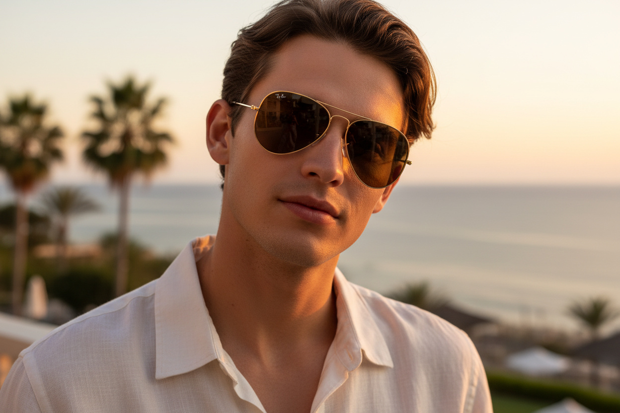 Vorderansicht Ray-Ban AVIATOR LARGE METAL (RB3025 - 001/33)