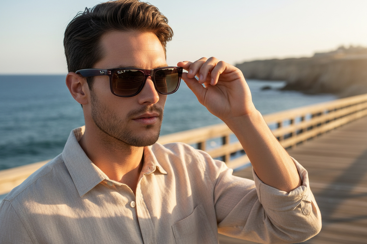 Vue de face Ray-Ban JUSTIN (RB4165 - 6597T5)