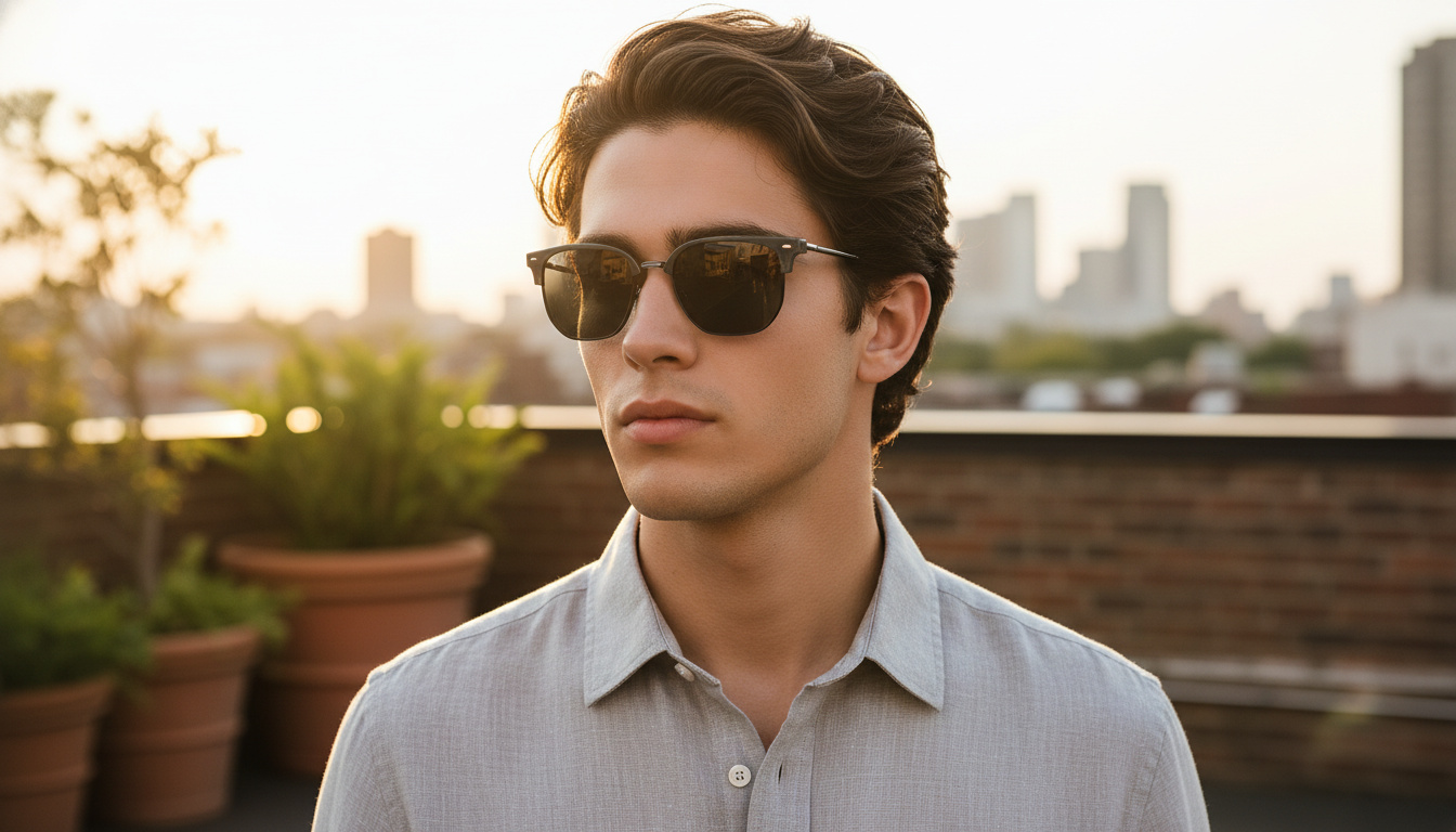 Vue de face Ray-Ban NEW CLUBMASTER (RB4416 - 6653B1)