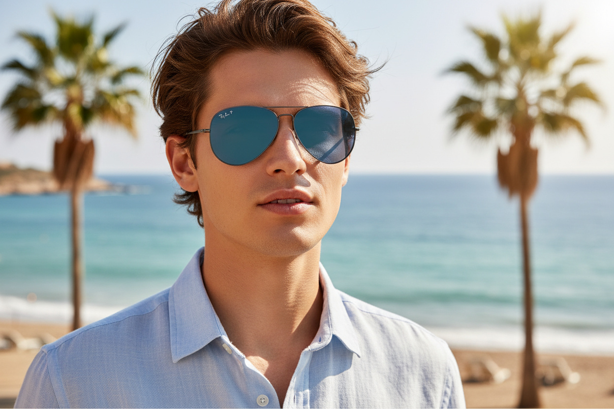Vue de face Ray-Ban AVIATOR TITANIUM (RB8089 - 165/S2)