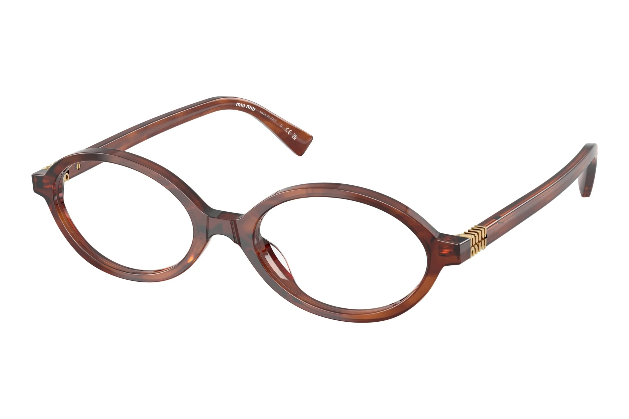 Miu Miu   MU 01XV 26E1O1 Striped Tobacco