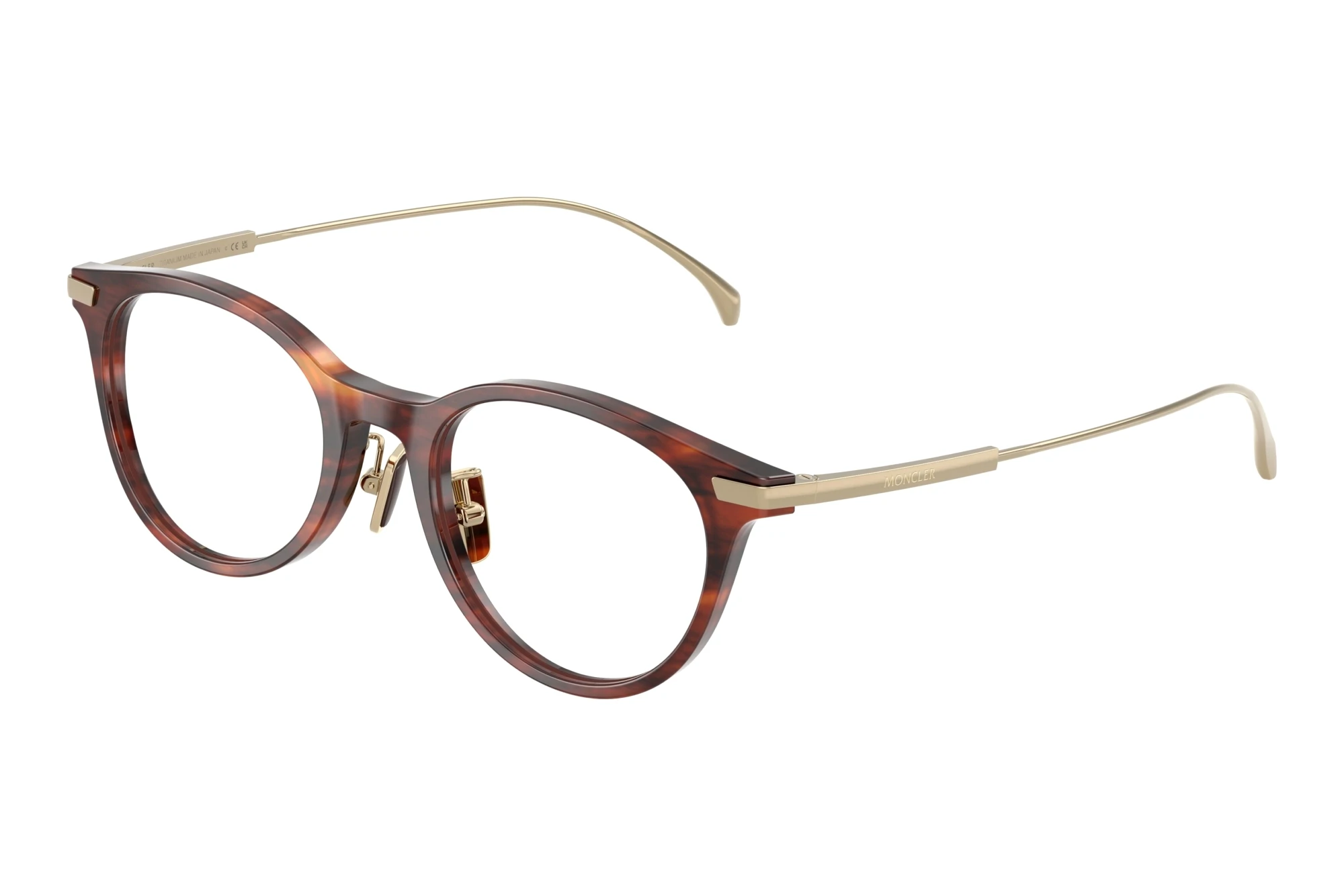 Moncler   ME2022D 3034 Shiny Striped Brown Havana