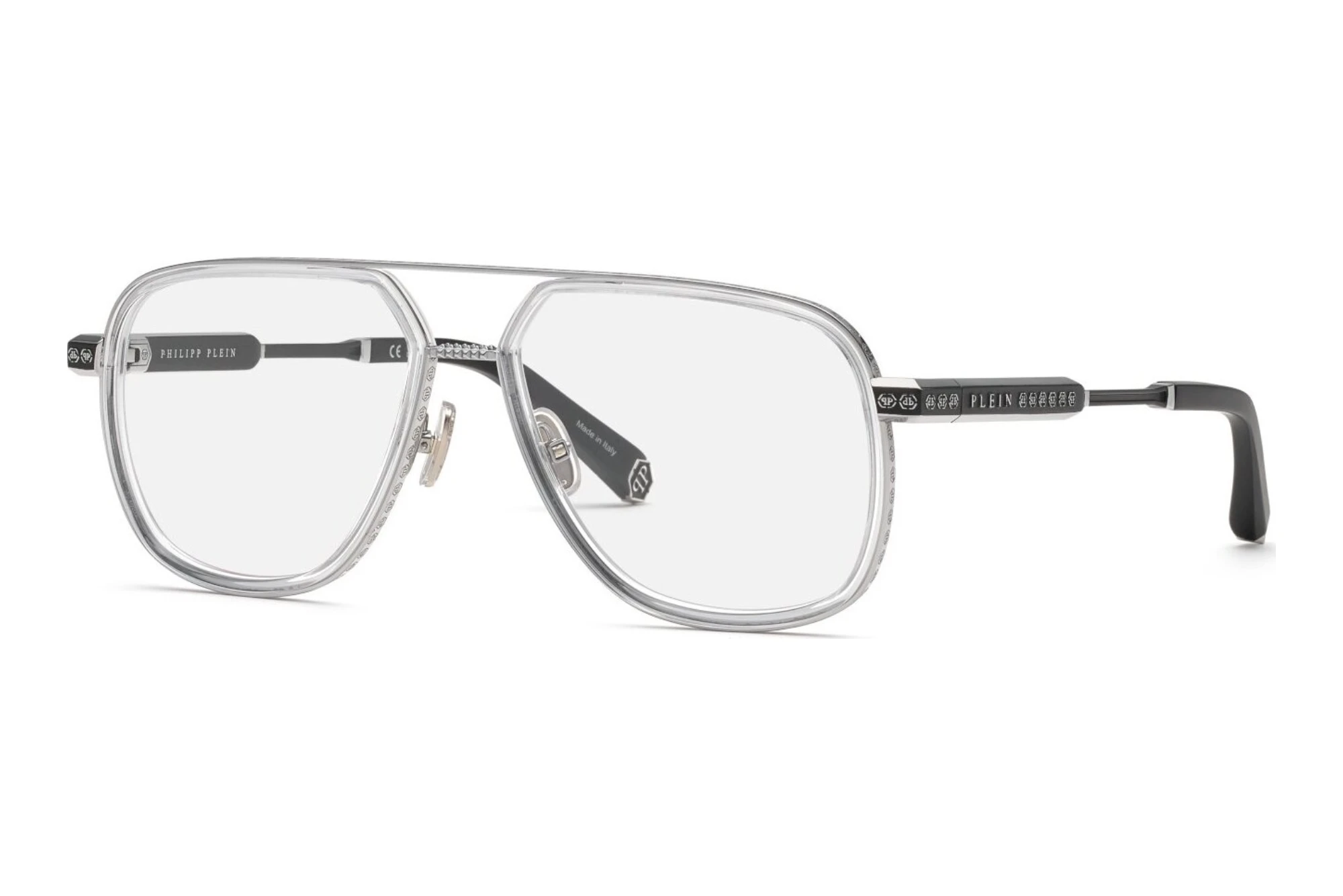 Philipp Plein   VPP198M 0K07 SHINY PALLADIUM W/SEMI MATT BLACK PARTS