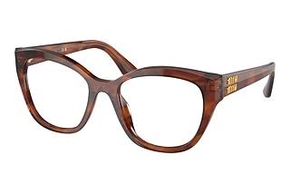 Miu Miu MU 05XV 11Q1O1 Striped Tobacco