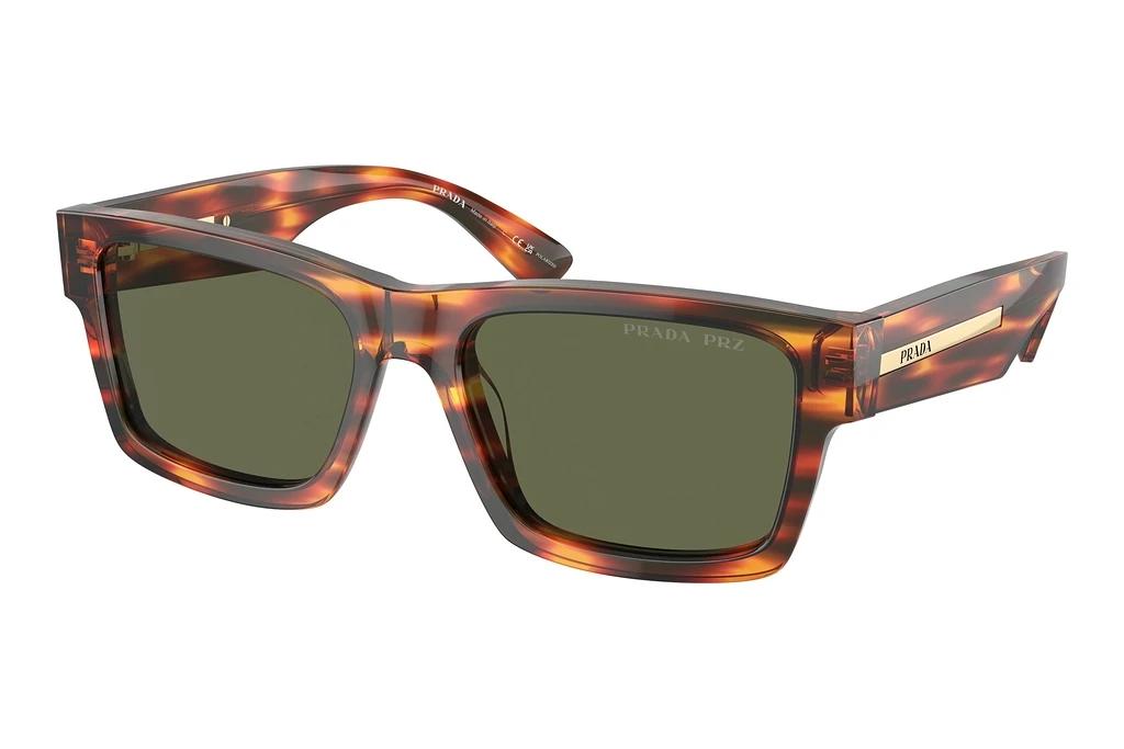 Prada   PR 25ZS 16S03R Green PolarizedStriped Briar Tortoise