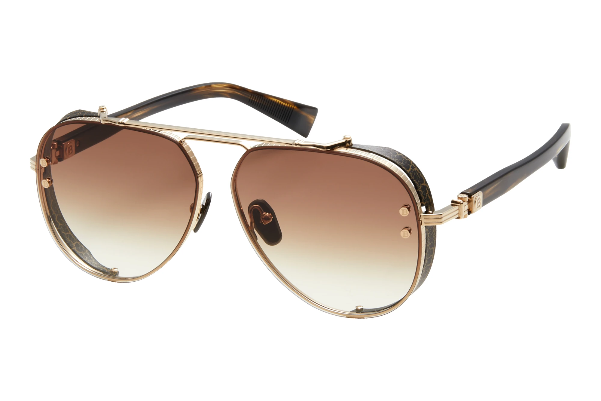 Balmain Paris   BPS-125 B Dark Brown to Clear - ARWhite Gold - Dark Brown Swirl