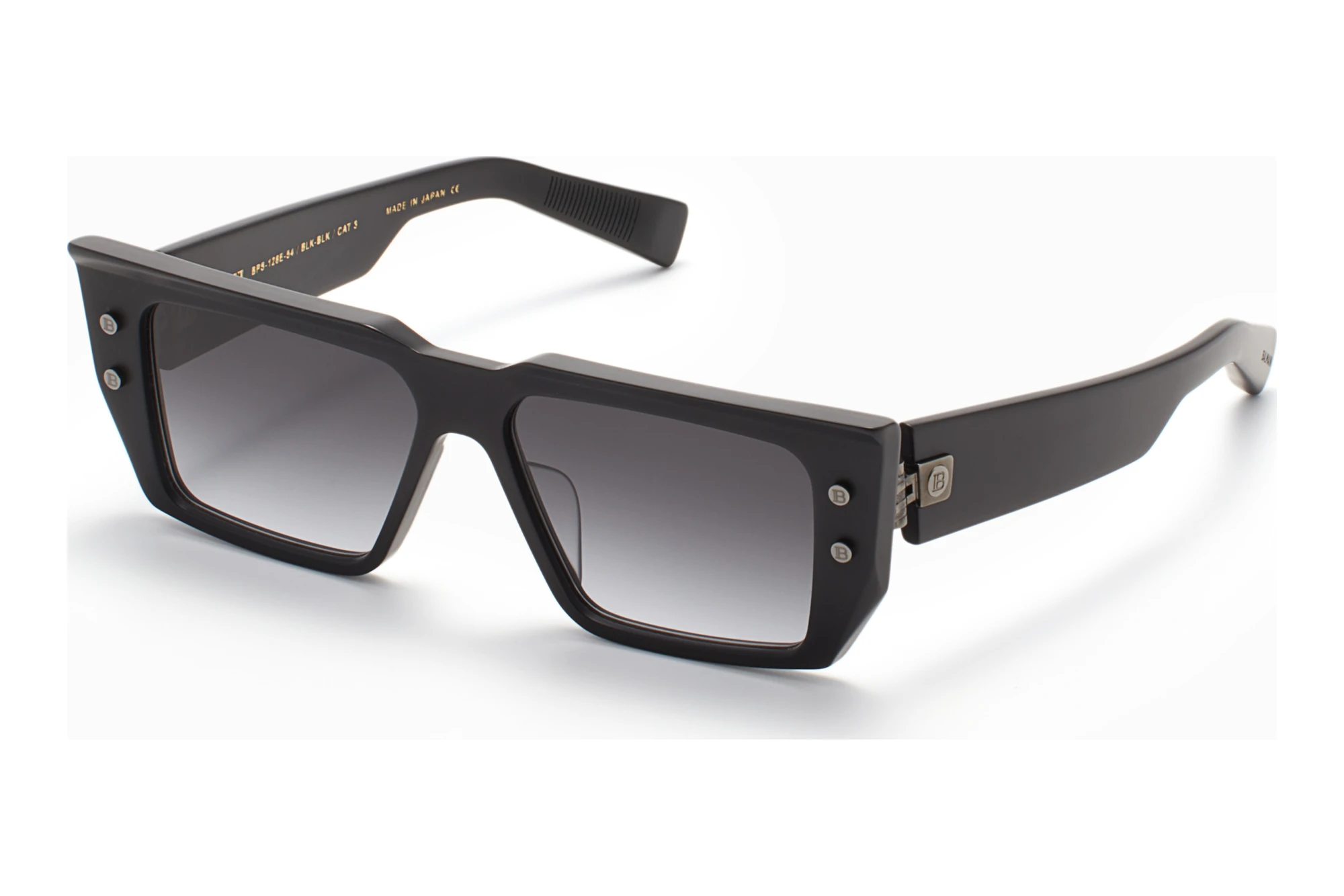 Balmain Paris   BPS-128 E Dark Grey to clear Lenses - ARMatte Black  - Black Rhodium w