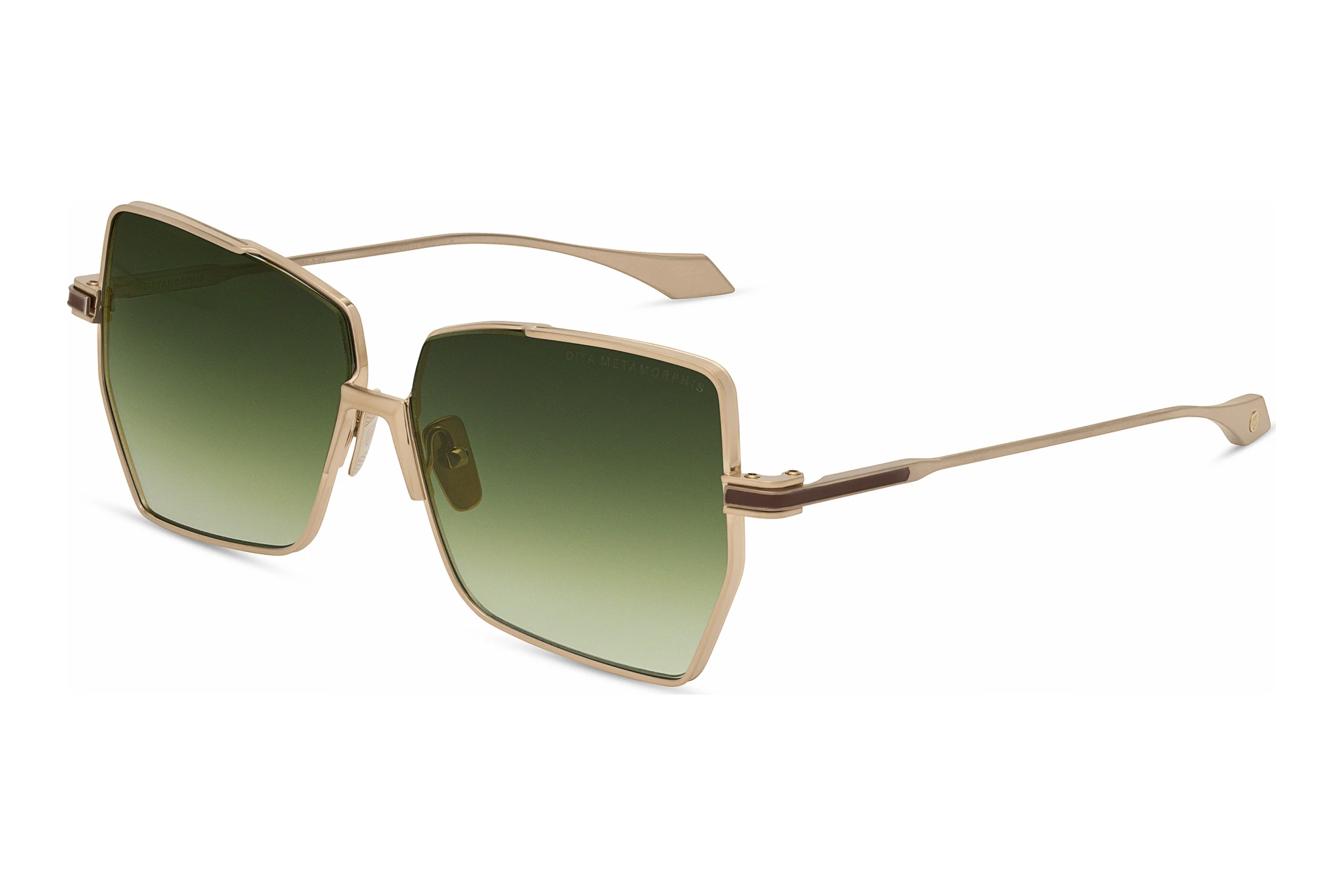 DITA   DTS-202 02A DARK GREEN TO CLEAR GRADIENTBRUSHED WHITE GOLD