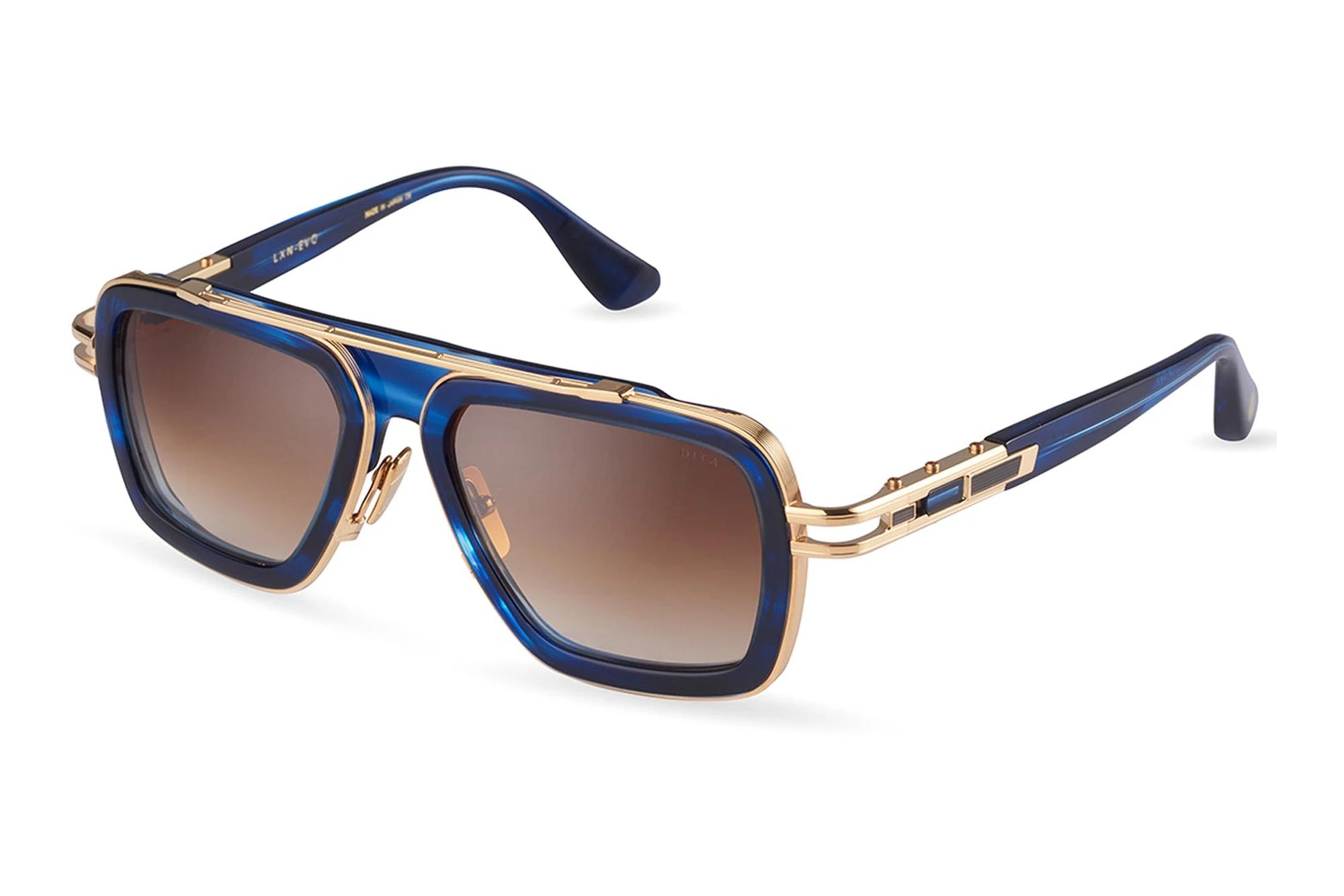 DITA   DTS-403 03A DARK BROWN TO CLEAR GRADIENTBLUE SWIRL - YELLOW GOLD