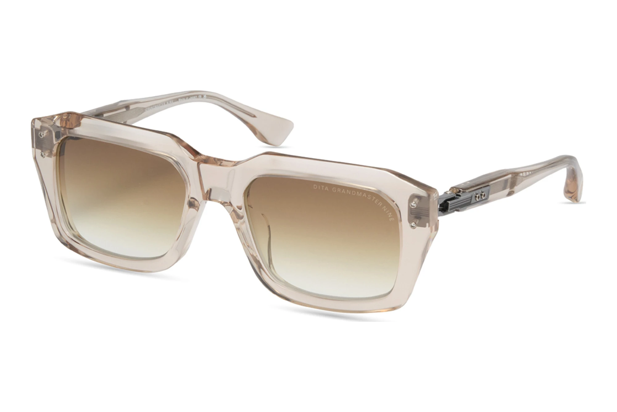 DITA   DTS-464 02A-Asian-Fit BROWN TO CLEAR GRADIENTKHAKI CRYSTAL - ANTIQUE SILVER