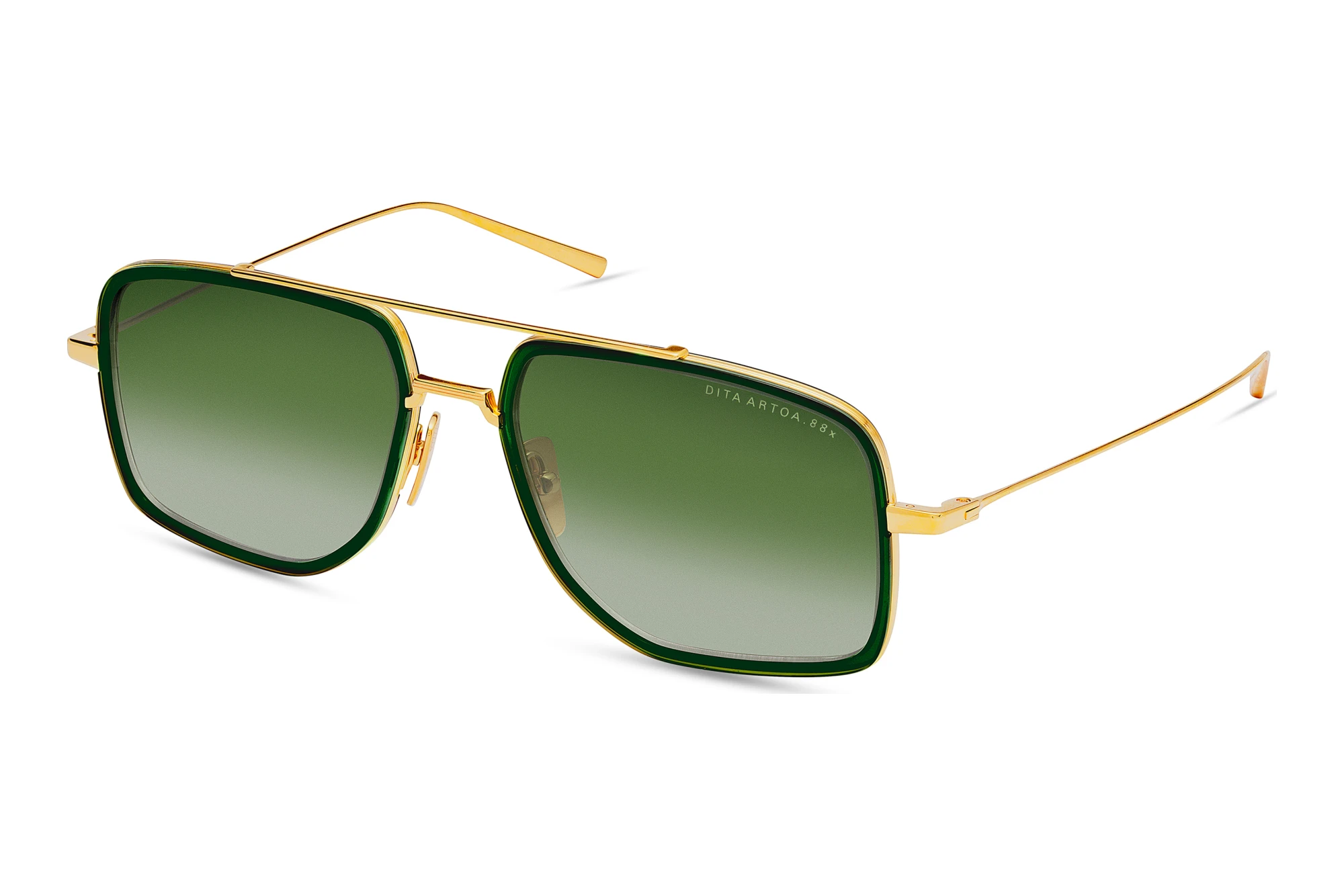 DITA   DTS-471 01A DARK GREEN TO CLEAR GRADIENTYELLOW GOLD - CRYSTAL PINE