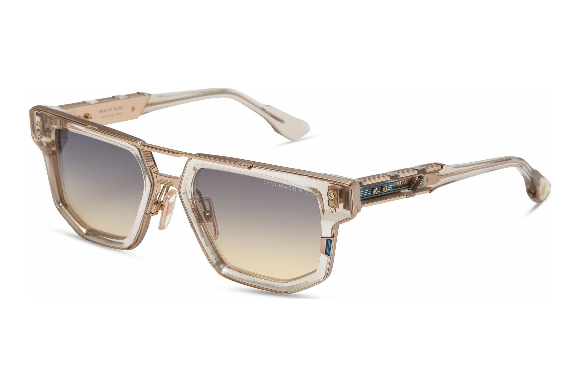DITA   DTS-478 02A GREY TO APRICOT GRADIENTKHAKI CRYSTAL - ROSE GOLD