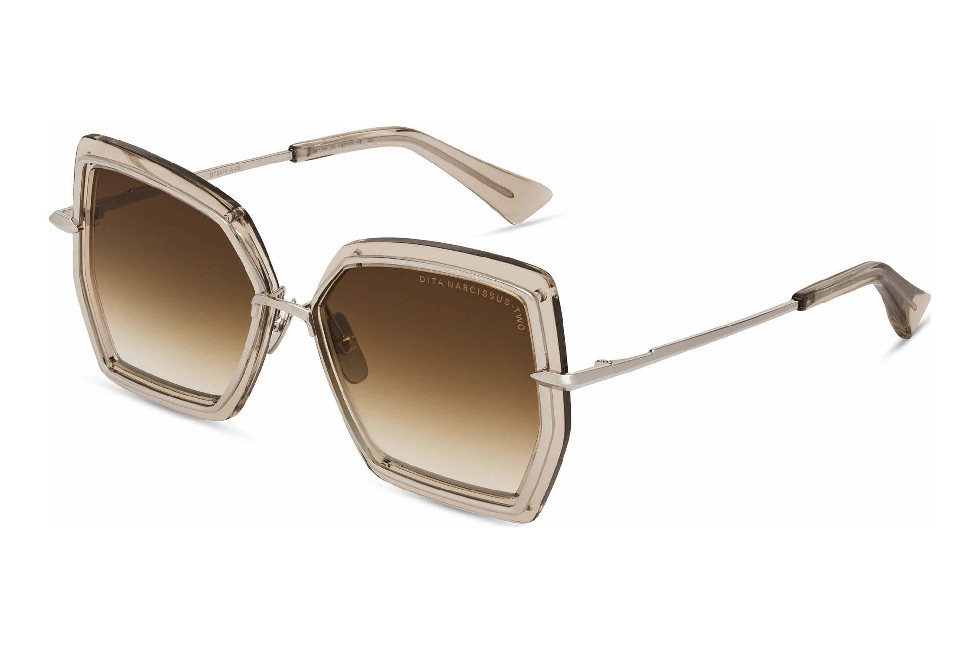 DITA   DTS-479 03A BROWN TO CLEAR GRADIENTSILVER - KHAKI CRYSTAL