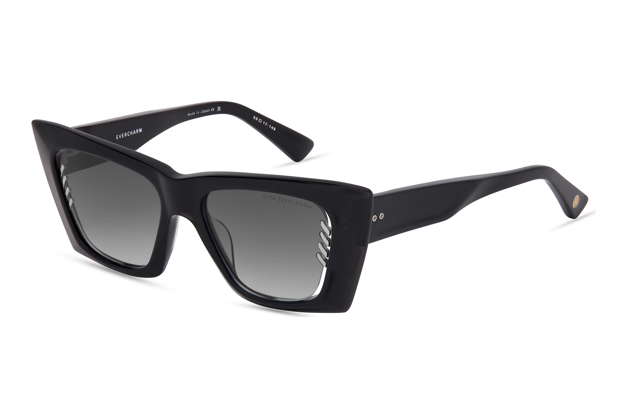 DITA   DTS-754 01A GREY TO CLEAR GRADIENTBLACK GLASS - SILVER