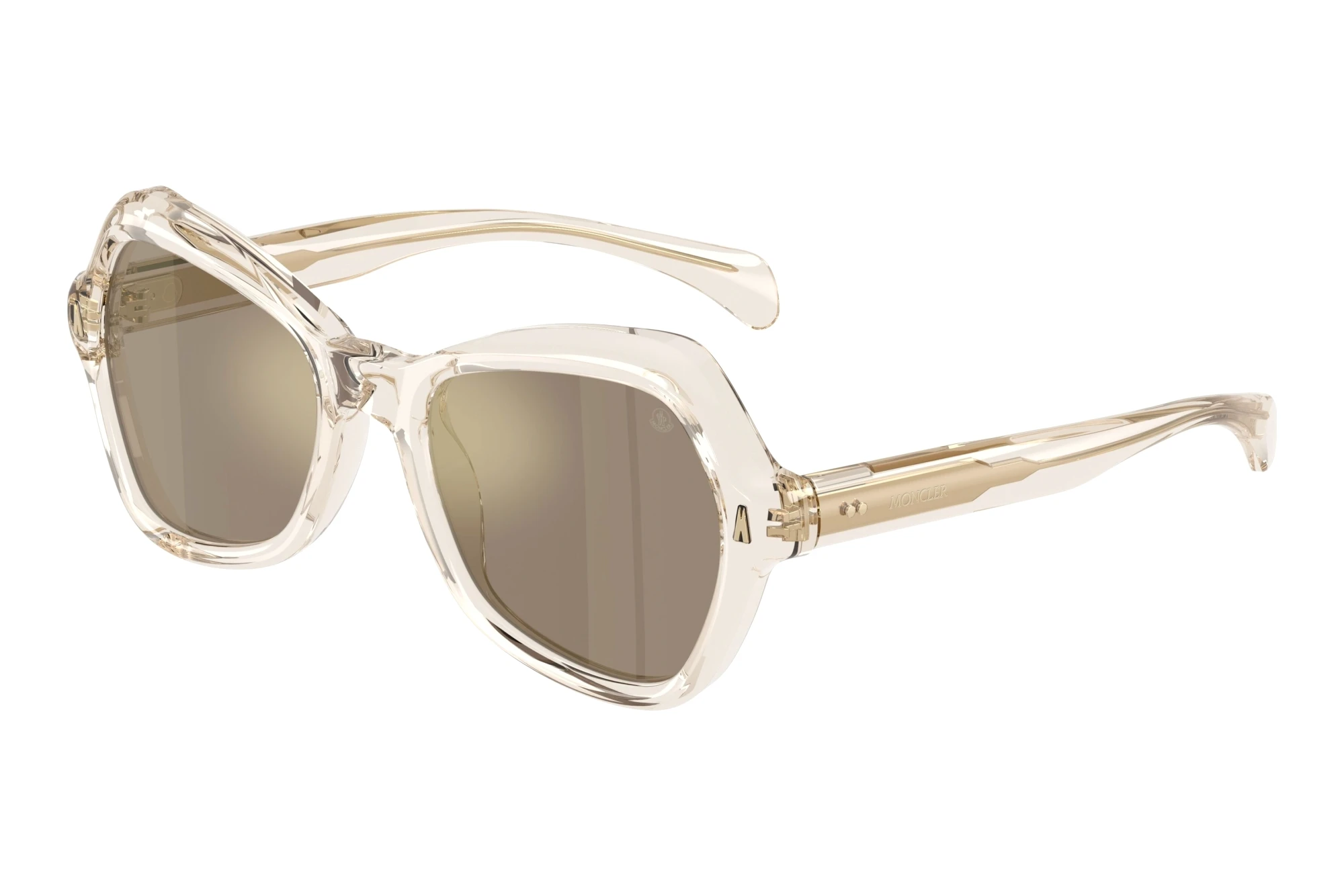 Moncler   ME6036U 30035A Light Brown Mirror GoldShiny Trasparent Off White