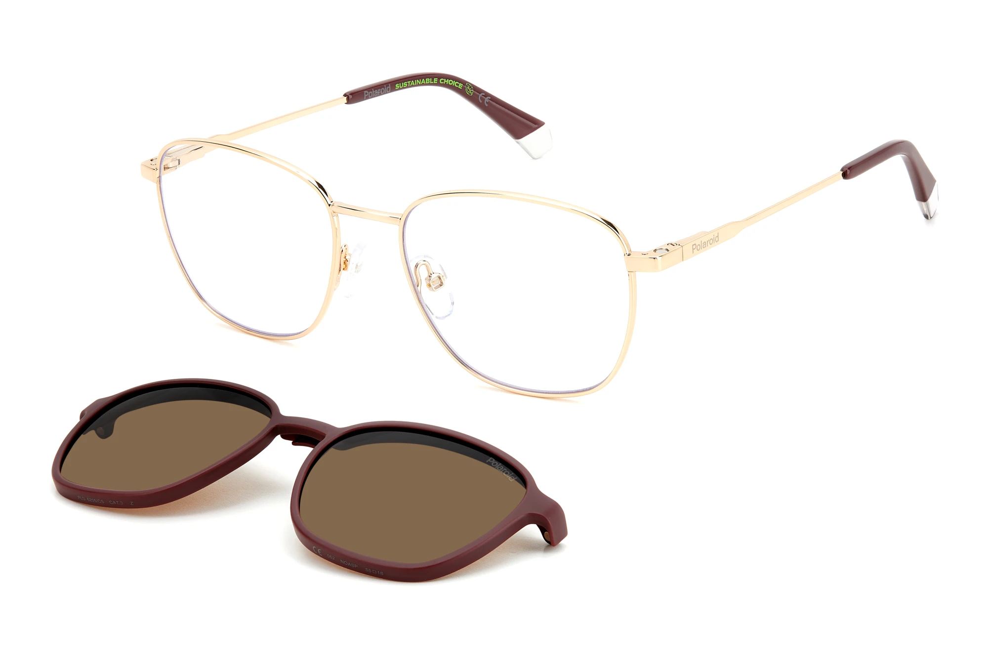 Polaroid   PLD 6205/CS NOA/SP BRONZE POLARIZEDGOLD BURGUNDY