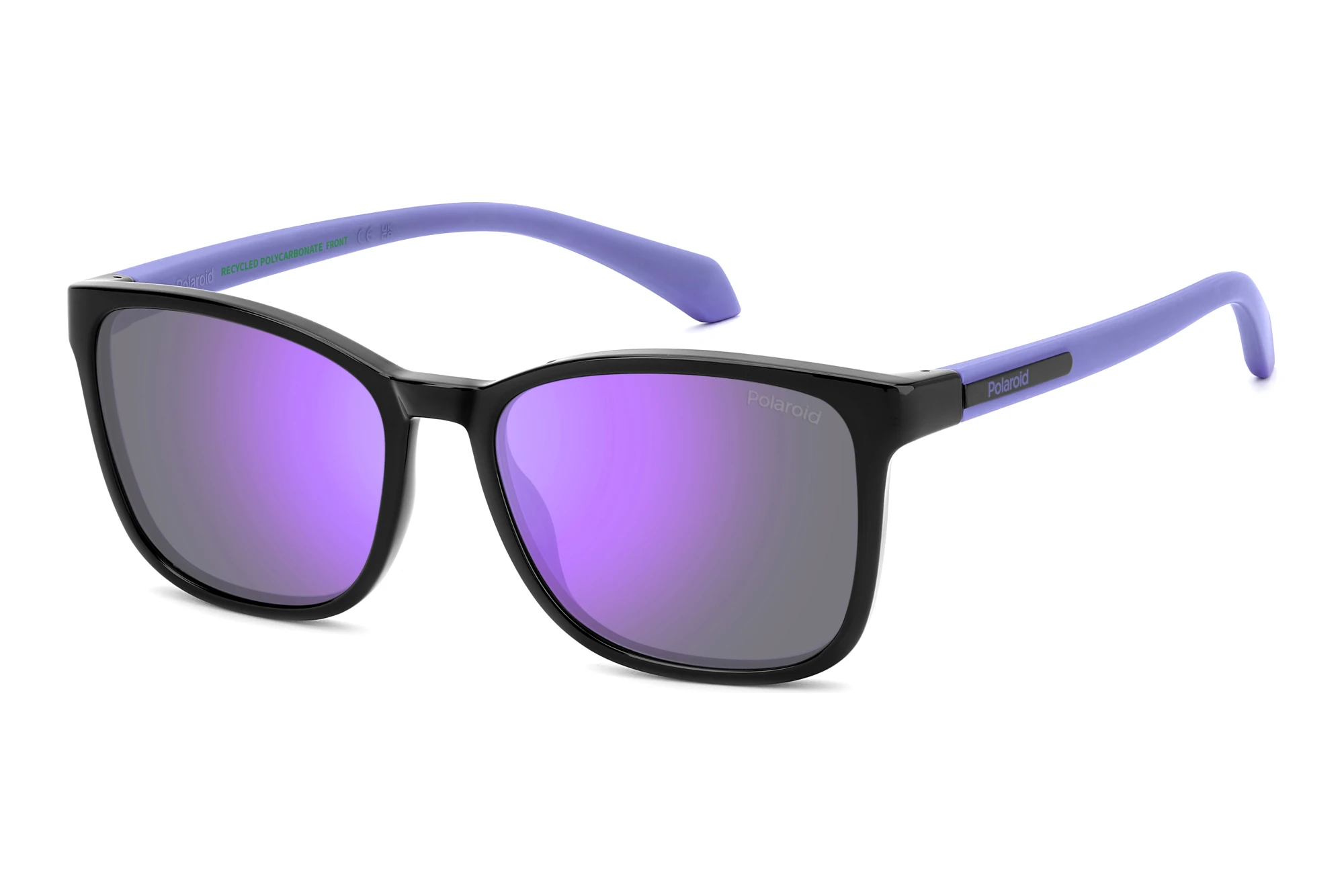 Polaroid   PLD 8077/S 1X2/MF VIOLET MIRROR POLARIZEDBLACK LILAC