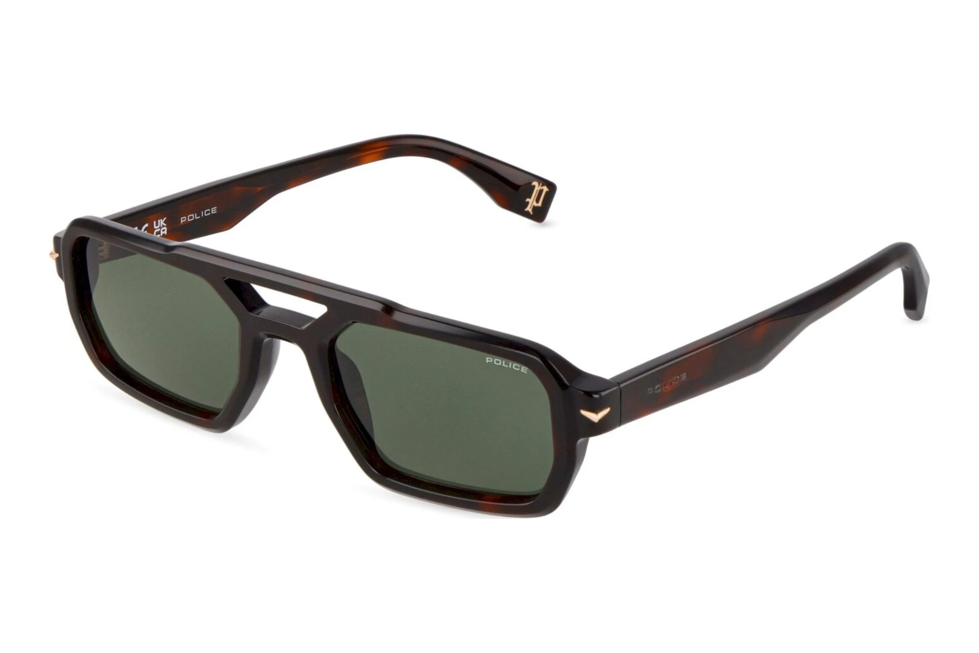 Police   SPLU71 01AY GREENSHINY DARK HAVANA