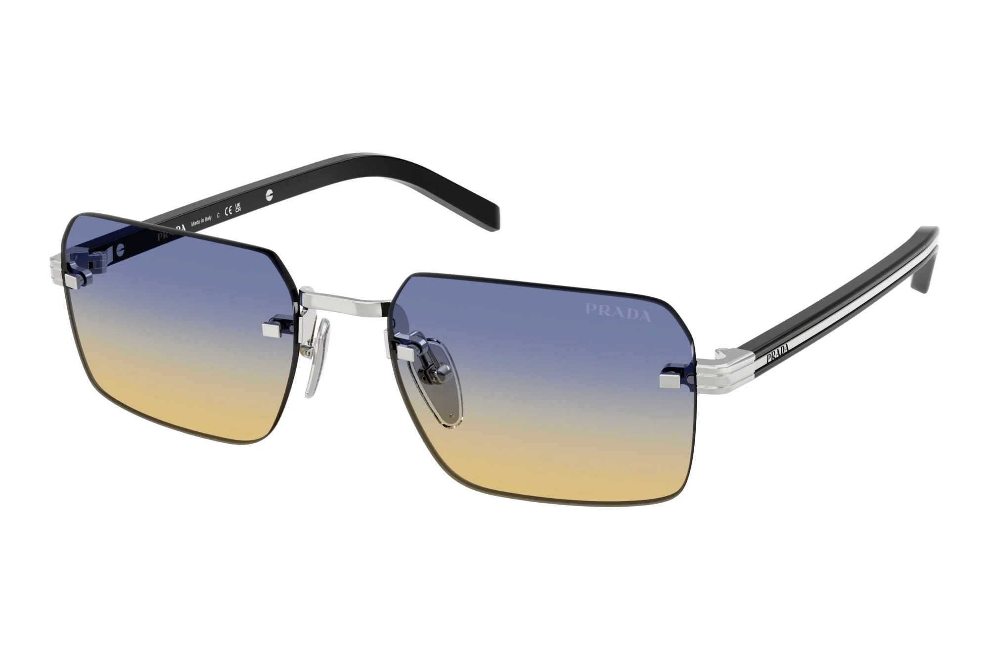 Prada   PR D55S 1BC50E Yellow/Dark BlueSilver