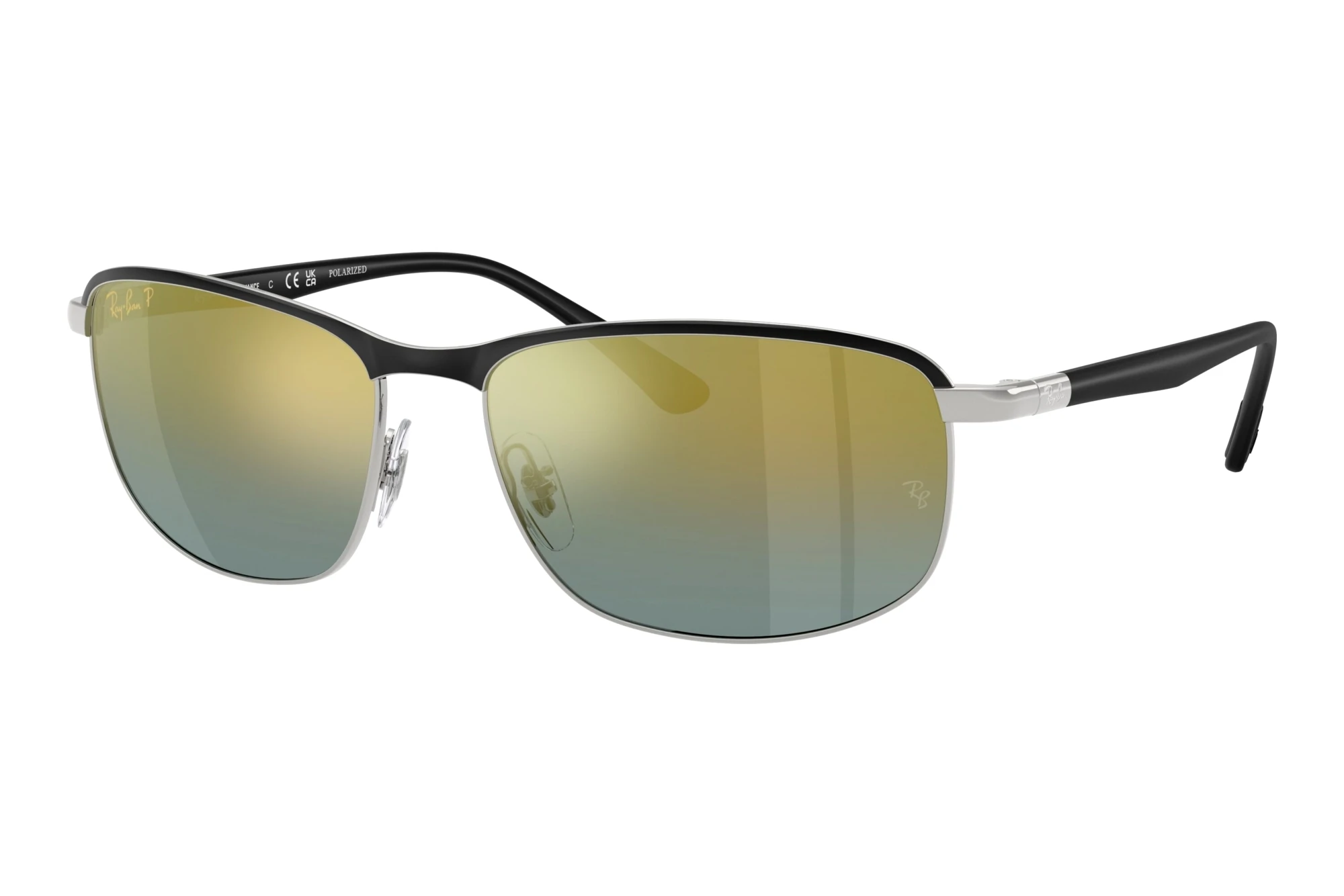 Ray-Ban   RB3671CH 9144J0 Gold Polarized+Black On Silver