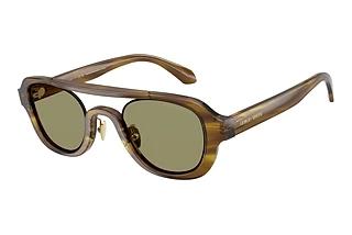 Giorgio Armani AR8247 63302A GreenStriped Brown & Light Brown