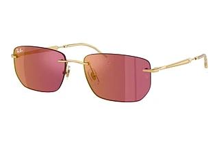 Ray-Ban RB3768 001/D0 Dark Violet Mirror RedArista Gold